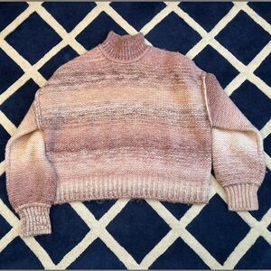 Rachel Zoe Mauve Pink Ombré Women's Pink Gradient Turtleneck Sweater